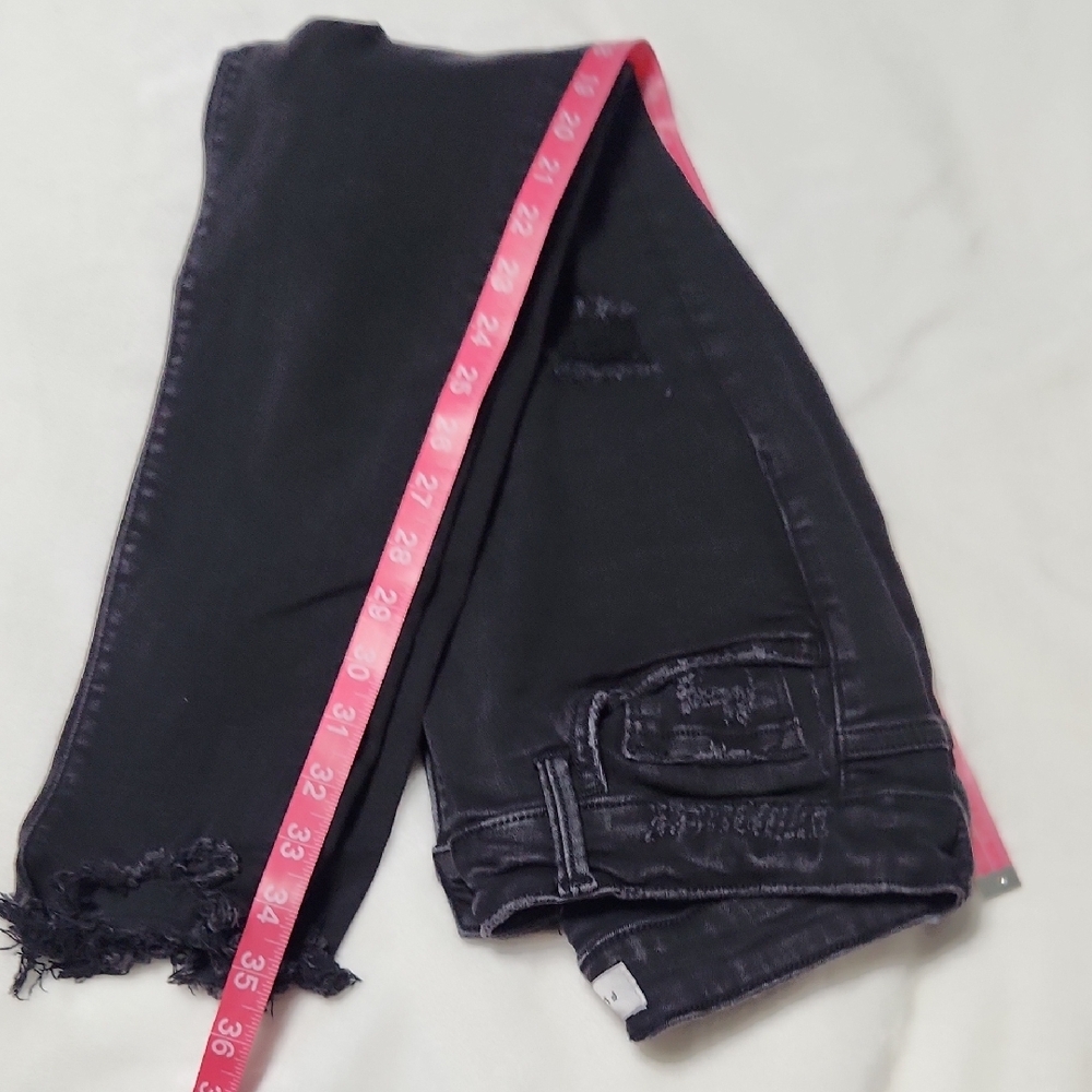 Flying Monkey Black Ankle Cropped Distressed Jeans - image 3